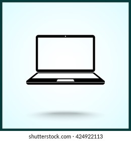 Laptop sign icon, vector illustration. Flat design style 