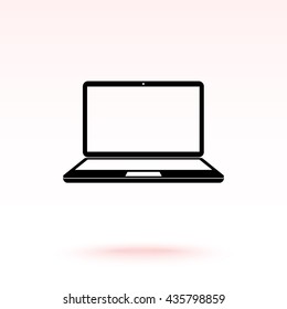 Laptop sign icon, vector illustration. Flat design style 
