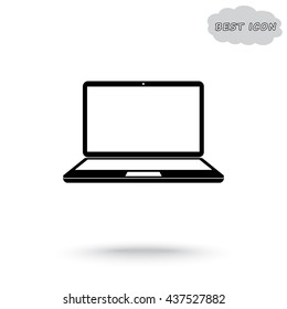Laptop sign icon, vector illustration. Flat design style 