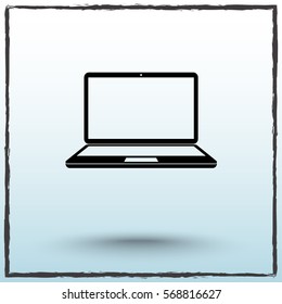 Laptop sign icon, vector illustration. Flat design style 