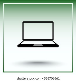 Laptop sign icon, vector illustration. Flat design style 