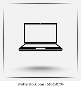 Laptop sign icon, vector illustration. Flat design style 