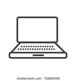 laptop sign vector line icon, sign, illustration on background, editable strokes