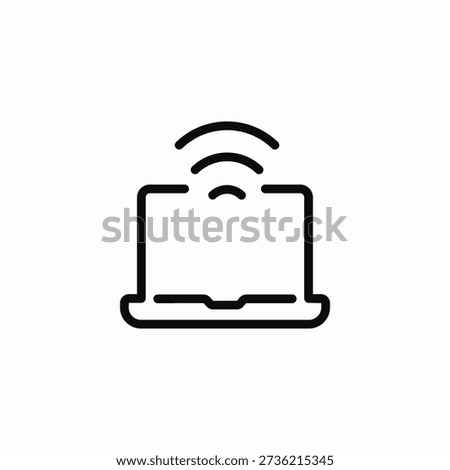 laptop signal icon sign vector