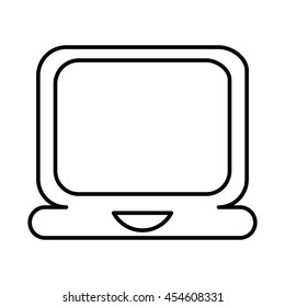 laptop signal over white background, vector illustration