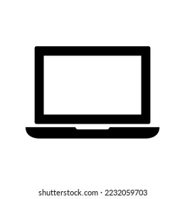 Icono de silueta de portátil. Mostrar. Vector.