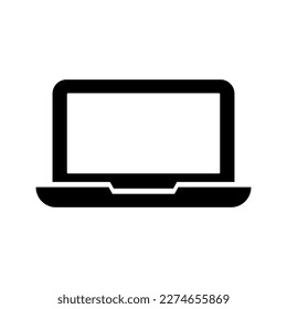 Icono de silueta de portátil. Ordenador portátil. Vector.