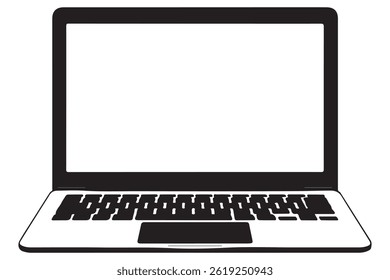 laptop Silhouette icon Vector illustration isolated on white background
