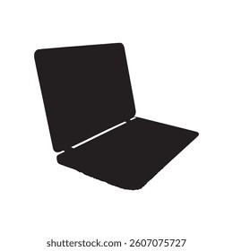 laptop silhouette on white background. laptop icon sign vector illustration design
