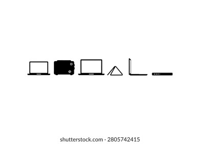 Laptop Silhouette Vector Collection Set