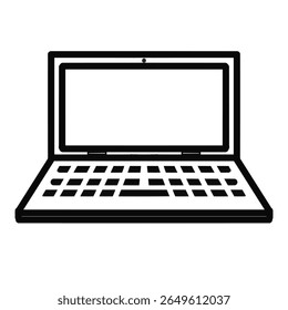 Laptop Simple Icon Black and White