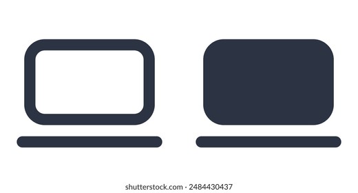 Laptop simple icons set designed in filled, outline, line and stroke style