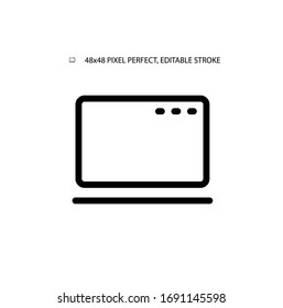 Icono de línea simple portátil ilustración vectorial. Trazo editable. 48x48 Pixel Perfecto.