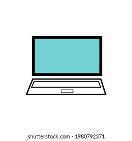 Laptop simple vector art illustration
