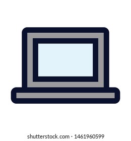Laptop. Simple Vector Color Icon.