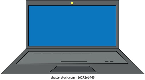 laptop simple vector color image