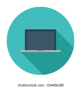 Laptop. Single flat color icon. Vector illustration.