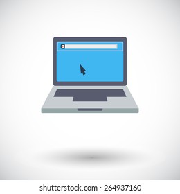 Laptop. Single flat icon on white background. Vector illustration.