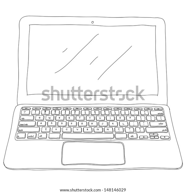 Laptop Sketch Eps10 Vector Stock Vector (Royalty Free) 148146029