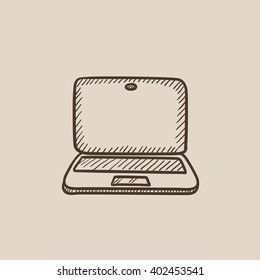 Laptop sketch icon.
