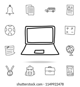 a laptop sketch icon. Element of education icon for mobile concept and web apps. Outline a laptop sketch icon can be used for web and mobile