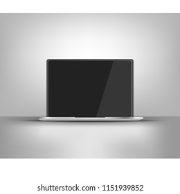laptop slim fit gray background