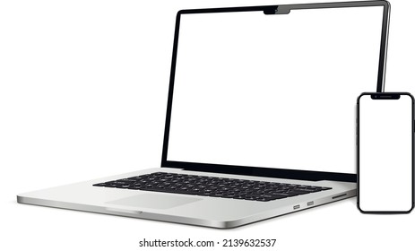 Laptop und Smartphone mit leerem Bildschirm