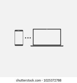 laptop and smartphone connected