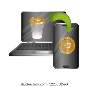 laptop and smartphone with dash