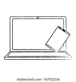 laptop and smartphone device gadget screen technology set