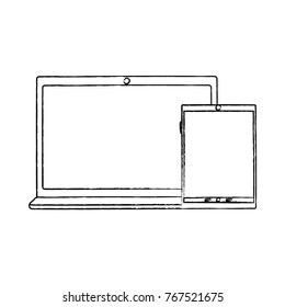 laptop and smartphone device gadget screen technology set