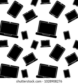 laptop smartphone device technology seamless pattern