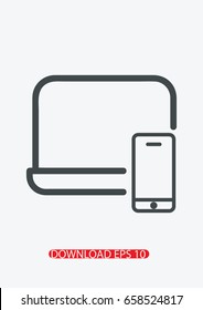 Laptop and smartphone icon, Vector