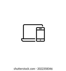 Laptop with Smartphone icon vector for web site Computer and mobile app