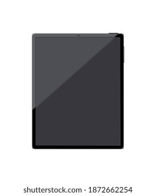 Laptop smartphone mockups realistic composition with isolated image front view of touch screen pad vector illustration