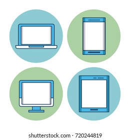 Laptop smartphone pc and tablet