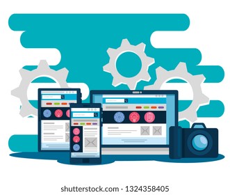 laptop with smartphone and tablet website report