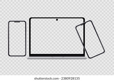 laptop and smartphone vector Transparent eps 10