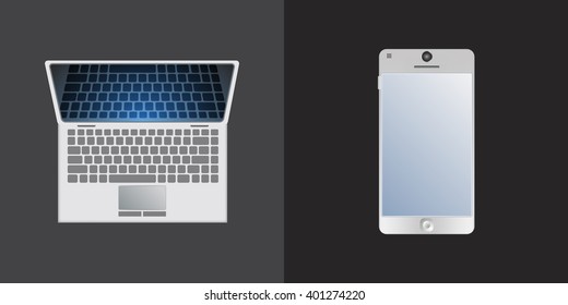Laptop and smartphone vector/lifestyle technology