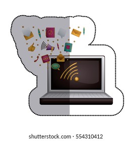Laptop social media and multimedia design