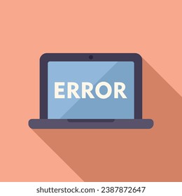 Laptop software error icon flat vector. Button tool. Support system