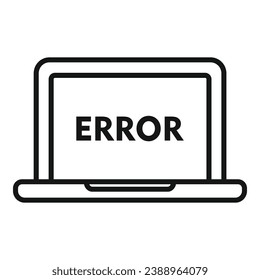 Laptop software error icon outline vector. Button tool. Support system