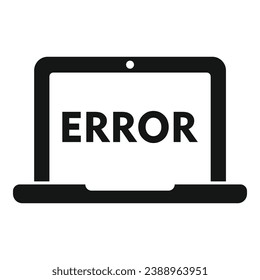 Laptop software error icon simple vector. Button tool. Support system