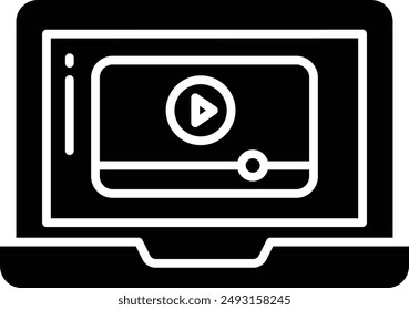Laptop solid glyph vector illustration