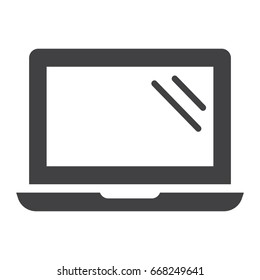 Laptop solid icon, notebook and electronic, vector graphics, a glyph pattern on a white background, eps 10.