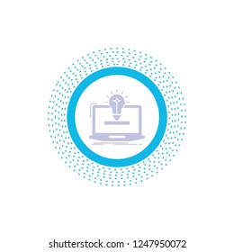 laptop, solution, idea, bulb, solution Glyph Icon. Vector isolated illustration