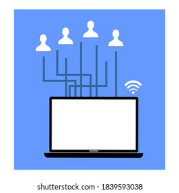 laptop and some people icon on it
