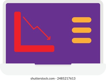 Computadora portátil Icono de negocios Vector Ilustración plana