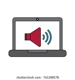 laptop with speaker sound on screen volume design