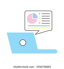 laptop with specch bubble statistics